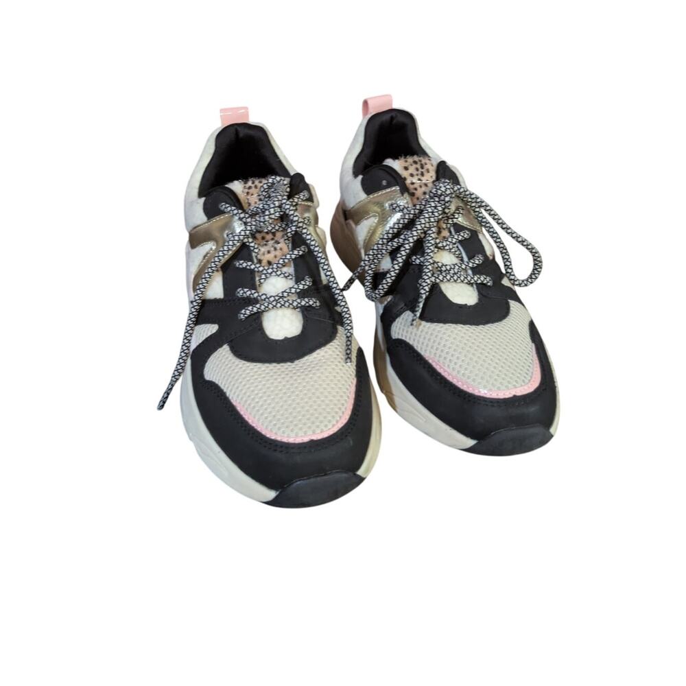 POSH By Poelman Faux Fur Sherpa Metallic Sneakers Size 9
